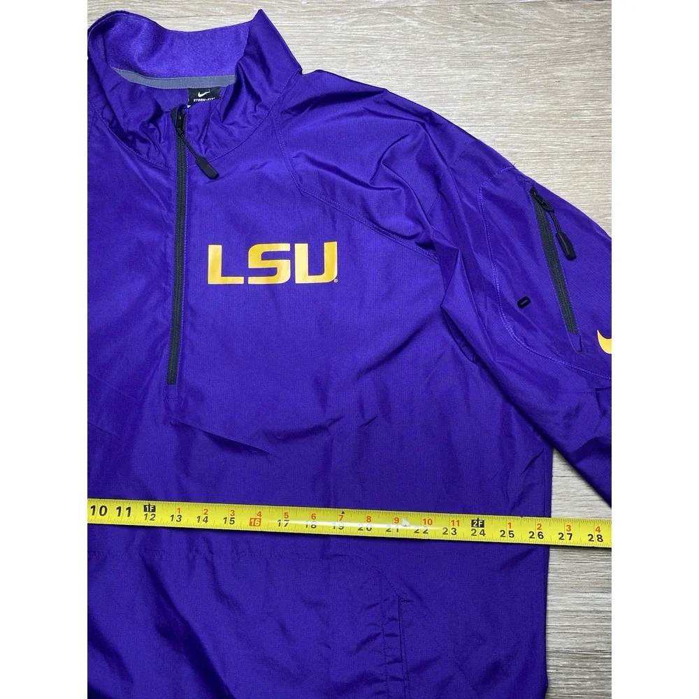 Men's LARGE Nike LSU Tigers Team Issued Jacket Pullover Dri-Fit Storm-Fit Purple